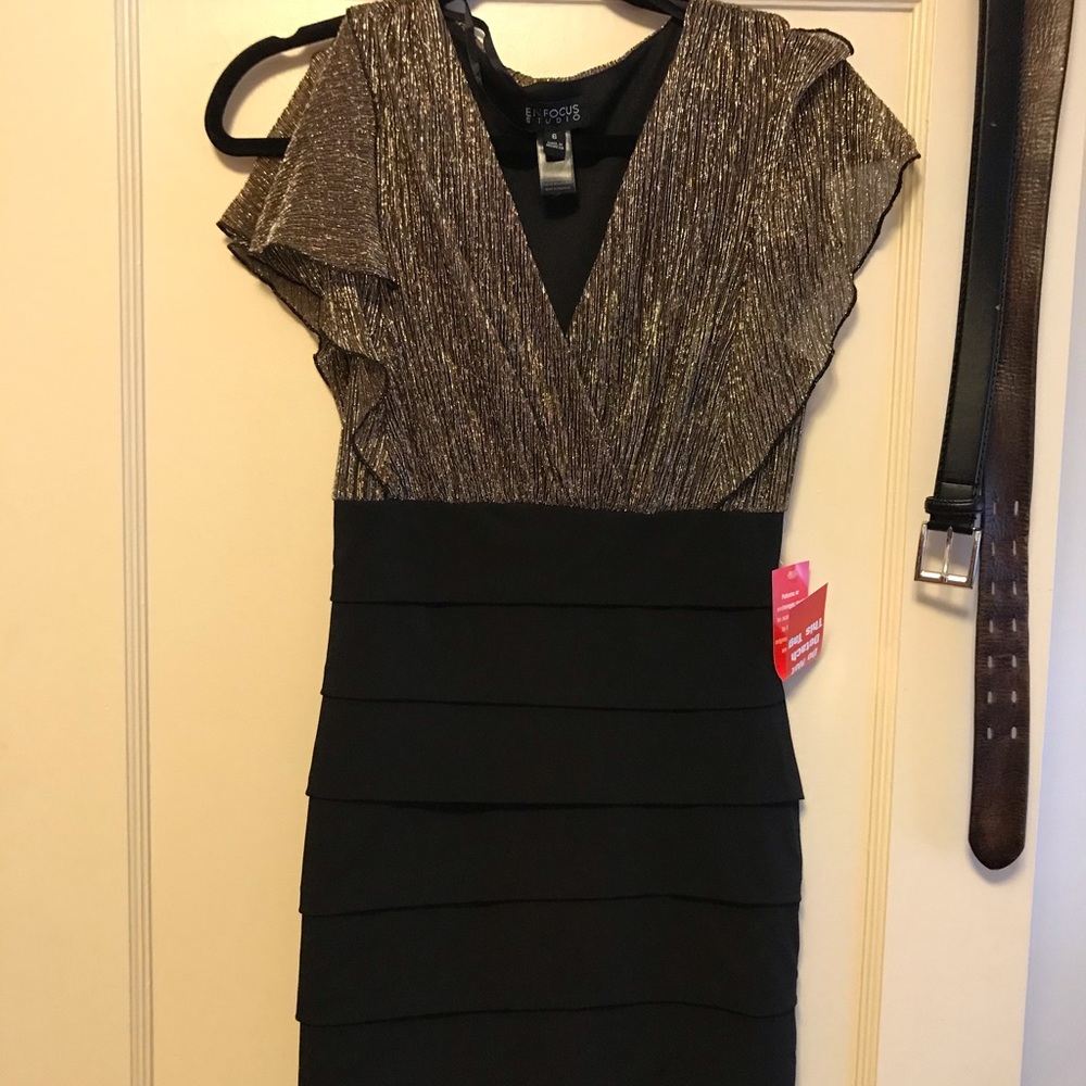 Gold and black dress - size 6